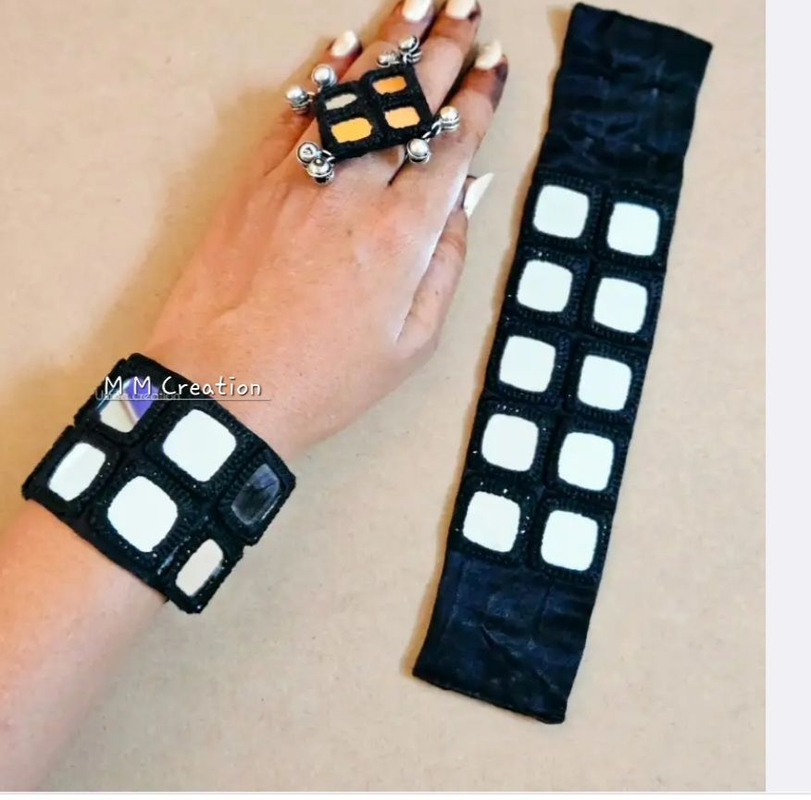 Mirror Embroidery Handcuff