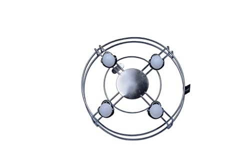 KUVI Heavy Stainless Steel Gas Cylinder Trolley with Wheel | Gas Trolley | Lpg Cylinder Stand | Gas Trolley Wheel |Cylinder Trolley with Wheels | Gas Cylinder Trolley (Silver Black)